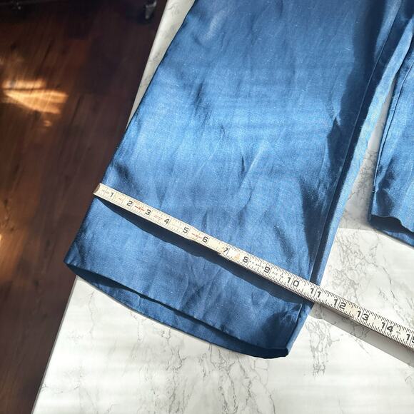 Ann Taylor Tencel Linen Chambray High Rise Wide Leg Crop Pants Women’s Size 10 - Picture 13 of 13